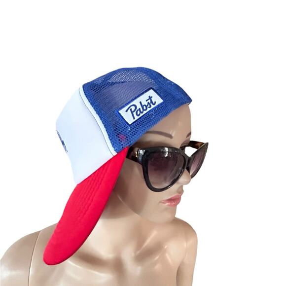 Pabst Blue Ribbon Beer Trucker snap back hat one size. Unisex - Picture 2 of 9